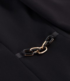 Flared office dress made of elastic fabric