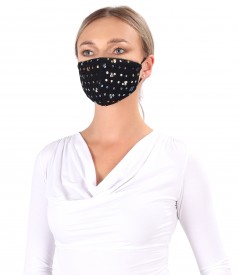 Reusable lace mask with sequins