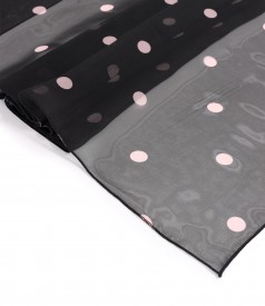 Organza veil scarf printed with polka dots