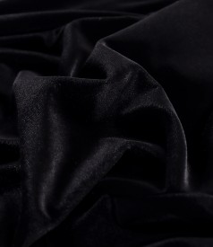 Black elastic velvet pants with elastic at the waist