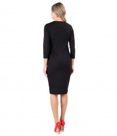 Midi office dress made of thick elastic jersey
