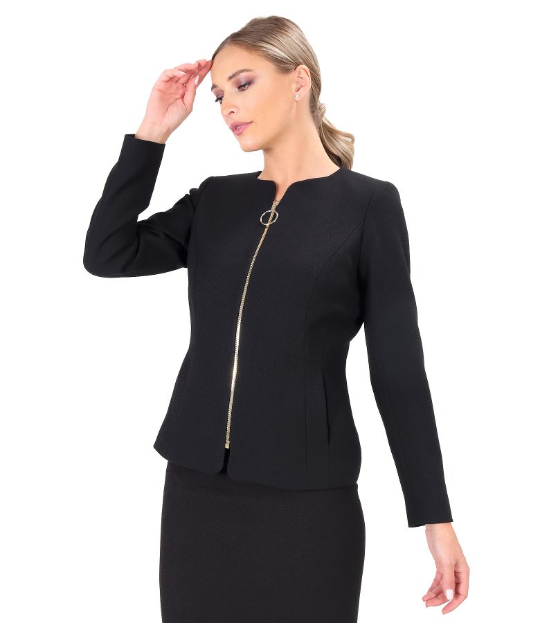 Elegant jacket with front zipper