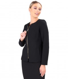 Elegant jacket with front zipper