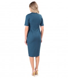 Thik elastic jersey dress with pockets
