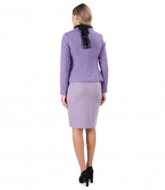 Office outfit with thick elastic jersey dress and  jacket