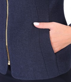 Elegant jacket with front zipper