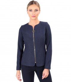 Elegant jacket with front zipper