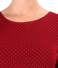 Elastic viscose jersey blouse printed with dots