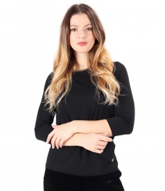 Elegant blouse made of fine elastic jersey with 3/4 sleeves