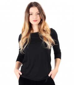 Elegant blouse made of fine elastic jersey with 3/4 sleeves