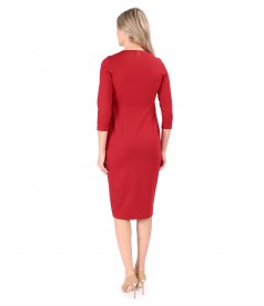 Midi office dress made of thick elastic jersey