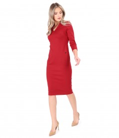 Midi office dress made of thick elastic jersey