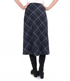 Flared plaid midi skirt