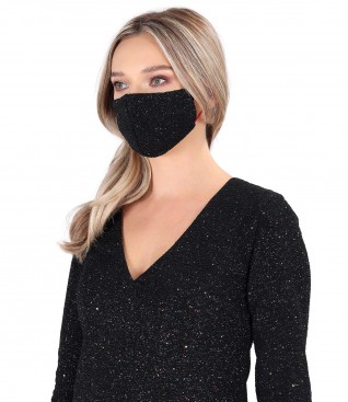 Reusable mask made of elastic fabric with glitter