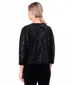 Elegant velvet sequin bolero