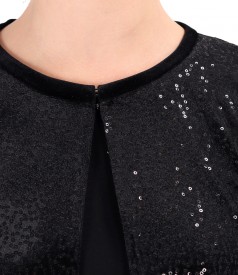 Elegant velvet sequin bolero