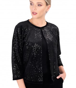 Elegant velvet sequin bolero