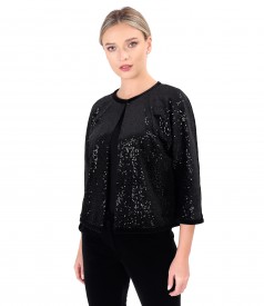 Elegant velvet sequin bolero