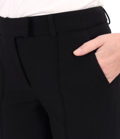 Ankle pants made of thick elastic fabric