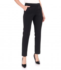 Ankle pants made of thick elastic fabric