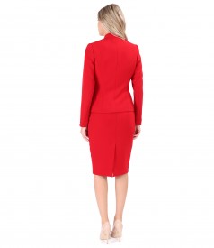 Office women suit with jacket and skirt made of thick elastic fabric