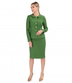 Office women suit with skirt and jacket made of wool and alpaca