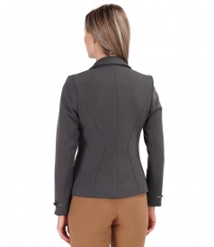 Office jacket made of elastic fabric with decorative chain