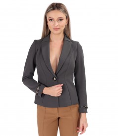 Office jacket made of elastic fabric with decorative chain