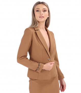 Office jacket made of elastic fabric with decorative chain