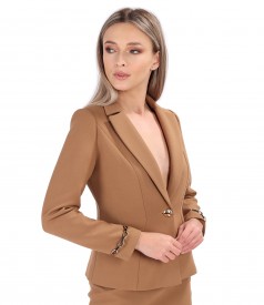 Office jacket made of elastic fabric with decorative chain