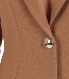 Office jacket made of elastic fabric with decorative chain