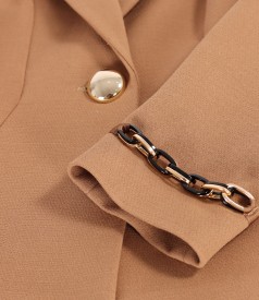 Office jacket made of elastic fabric with decorative chain