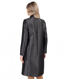 Elegant fabric coat with glossy effect