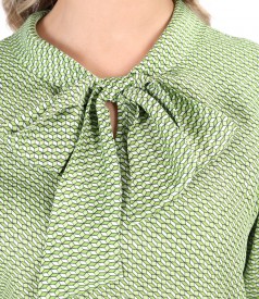 Elegant viscose blouse with scarf collar