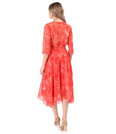 Printed veil dress with paisley motifs