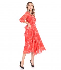Printed veil dress with paisley motifs