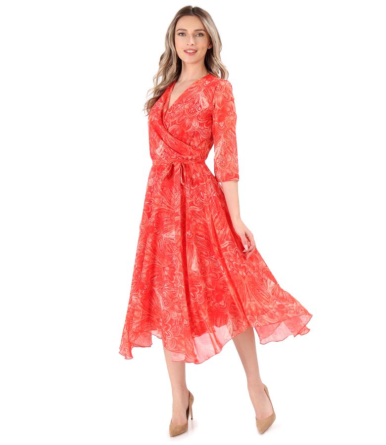 Printed veil dress with paisley motifs