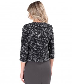 Elegant printed elastic brocade jacket