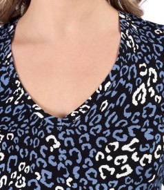 Digital printed viscose elastic jersey blouse