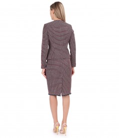 Women office suit with cotton skirt and jacket