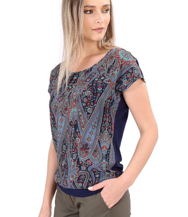 Printed veil blouse