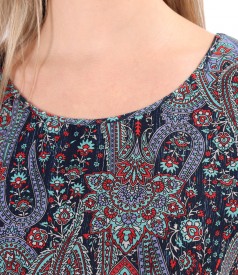 Printed veil blouse