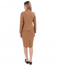 Women office suit with jacket and elastic fabric skirt