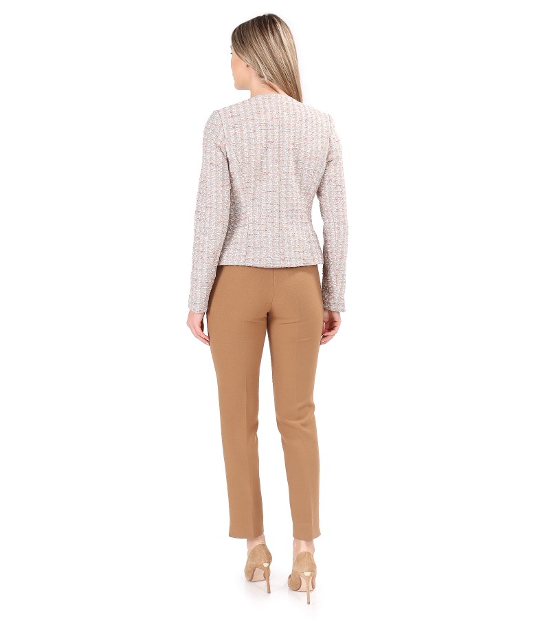 Cotton jacket and ankle pants