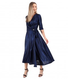 Midi dress made of elastic jersey with shiny effect