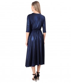 Midi dress made of elastic jersey with shiny effect