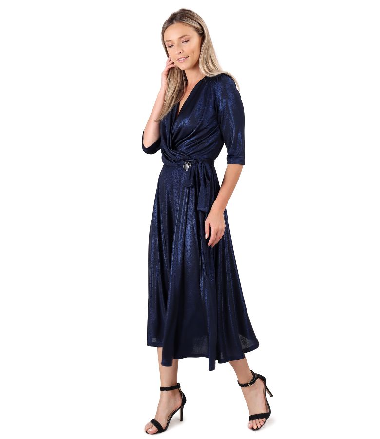 Midi dress made of elastic jersey with shiny effect