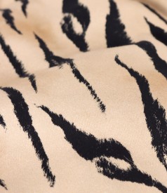 Tapered elastic cotton dress with animal print