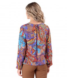 Digital printed viscose blouse