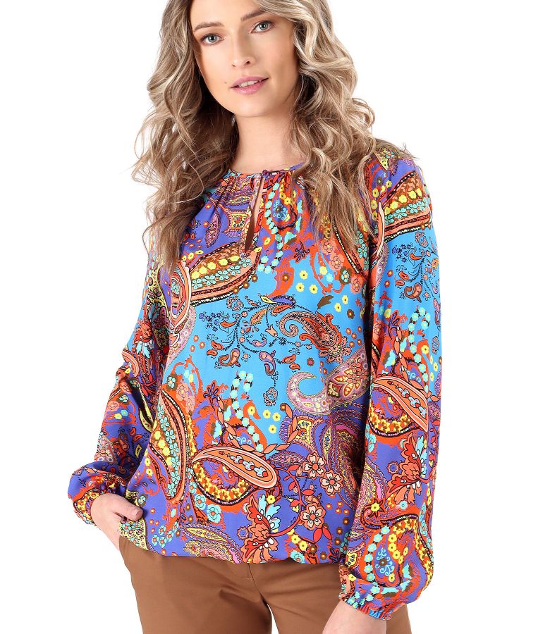 Digital printed viscose blouse